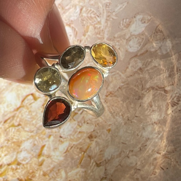 Adjustable natural gemstones and finest 925 Sterling silver! Opal & all “”VIBES” - Picture 2 of 8